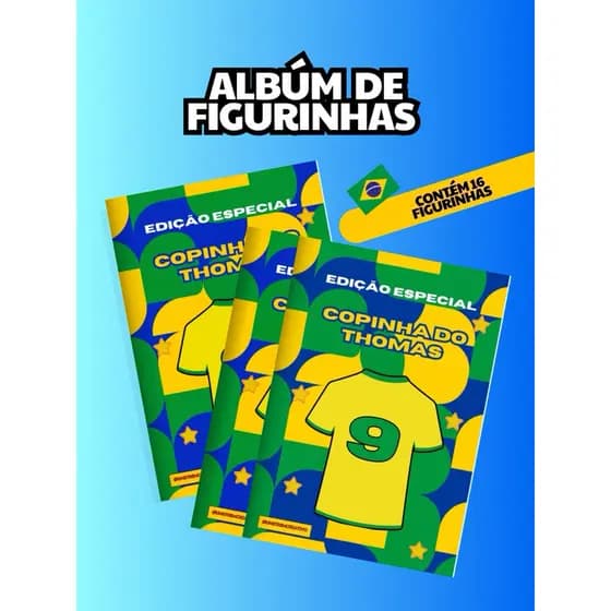 Lembrancinha Personalizada Álbum de Figurinhas da Copa do Mundo Brasil | Personalizado Com Figurinhas Adesivas