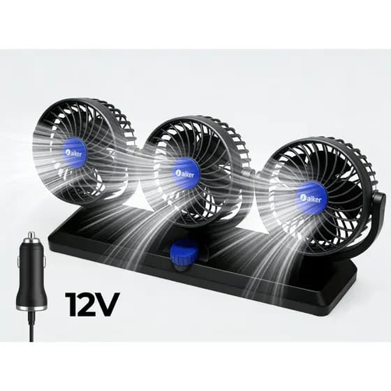 Ventilador Automotivo Triplo Ajustável Carro Caminhão 12v