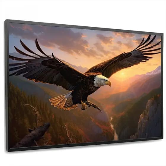 Quadro Decorativo Águia por do Sol Casa Sala Quarto Decoração Hall