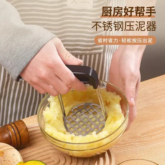 Esmagador de batatas em aço inoxidável, utensílio para preparar comida de bebê, espremedor de purê doméstico JQLL