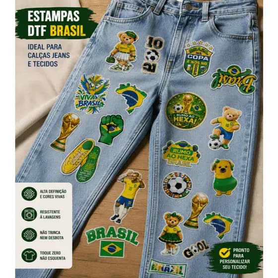 Estampas DTF Brasil – Kit com 31 Artes Exclusivas | Alta Qualidade para Camisetas e Personalizados