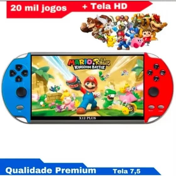 Console Vídeo Game Portátil X12 PLUS Tela Gigante de 7,5 Polegadas 10 Mil Jogos ou X7
