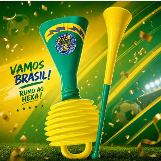 Kit Vuvuzela + Buzina Brasil Copa Do mundo
