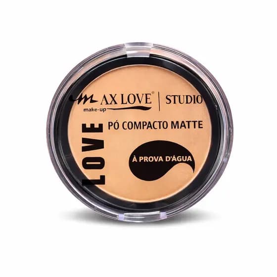 Pó Compacto Matte Max Love Love Studio Maquiagem Facial À Prova D’Água 10g