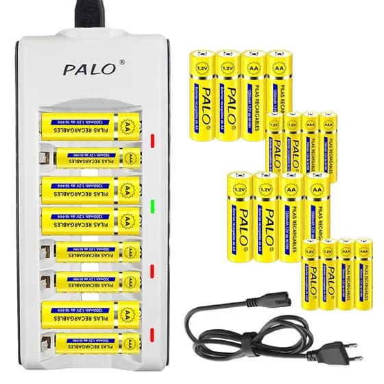 Carregador De Pilhas Recarregável 1.2V 1200mAh/700mAh De AA/AAA 16 Baterias Para Brinquedo Microfone