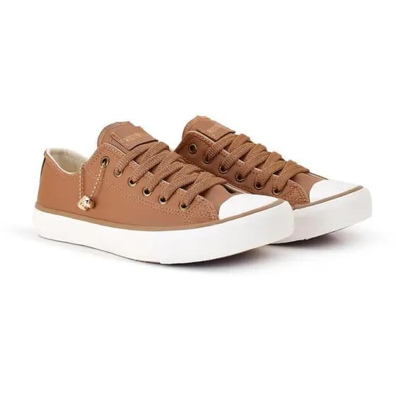 tenis caramelo cano baixo flat feminino star