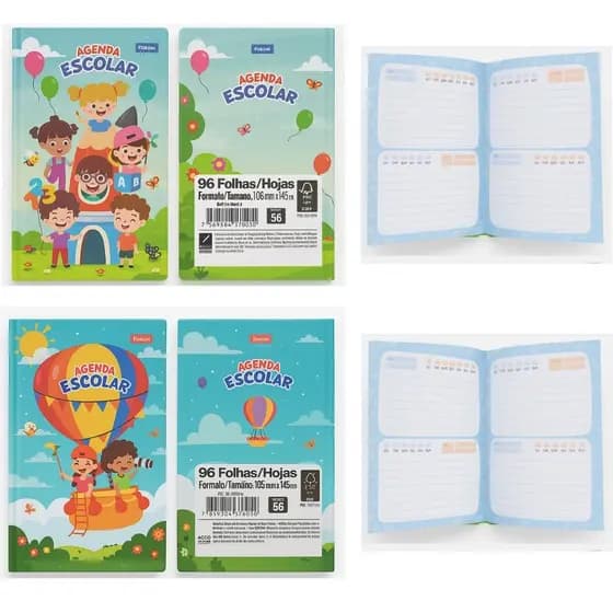 Agenda Escolar Pequena Foroni 96 Folhas