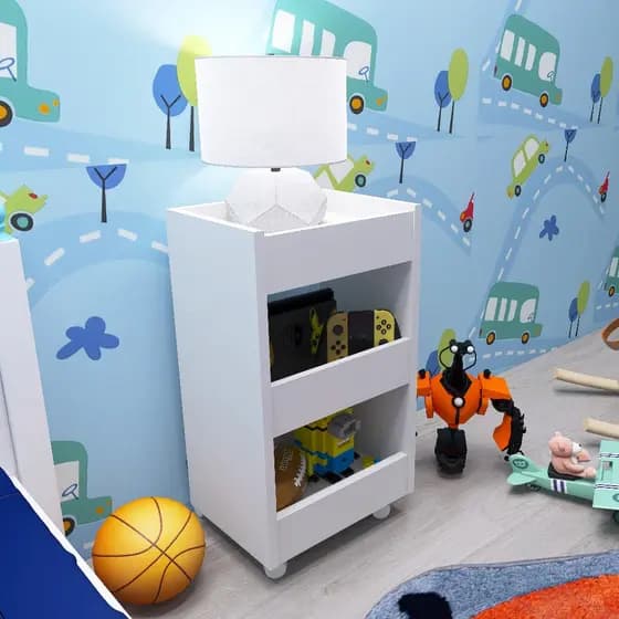 Carrinho Auxiliar para Escrivaninha com Espaço Multiuso