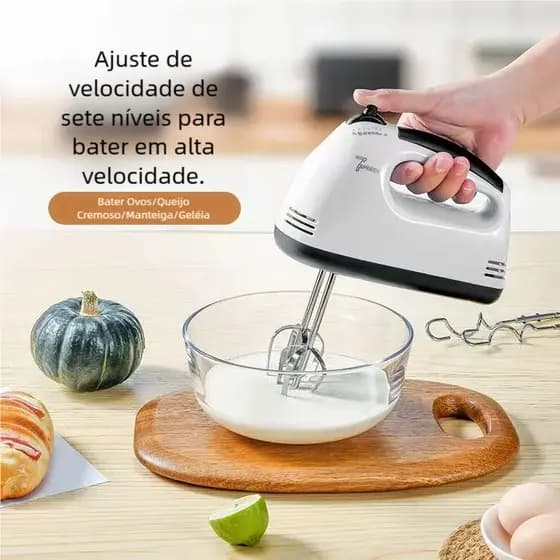 Batedeira de Mão Elétrica 110V - 7 Velocidades para Massa, Ovos e Bolo