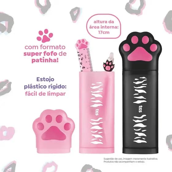 Estojo Plástico Holic Pets - Material Escolar Fofo