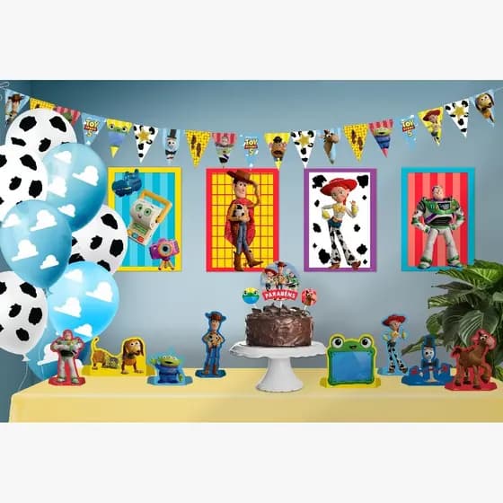 Kit Festa Decorativo Completo Topo de Bolo com 24 Peças - Corinthians Harry Potter Toy Story 5