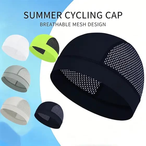 Boné de malha para ciclismo de verão, leve, absorvente de suor, forro de capacete de corrida, secagem rápida, elástico,