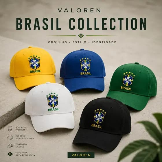 Boné Brasil Copa Do Mundo Aba Curva