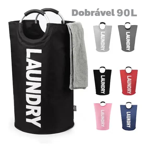 Cesto De Roupa Suja Super Grande 90L Tecido Oxford Saco À Prova D'água Armazenamento De Roupas Sujas Dobrável