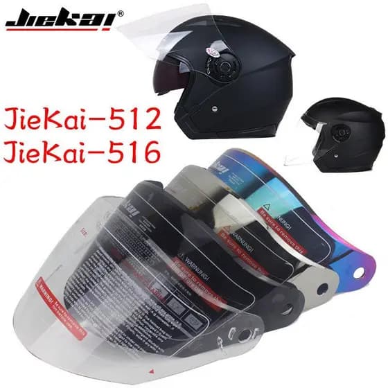 Viseira de capacete Jiekai 512, viseira de capacete de motocicleta, viseira de capacete aberto, viseira de proteção cont