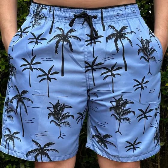 Short Coqueiro Varias Cores Mauricinho Masculino Tactel Moda Praia Verão Academia Calçao Bermuda