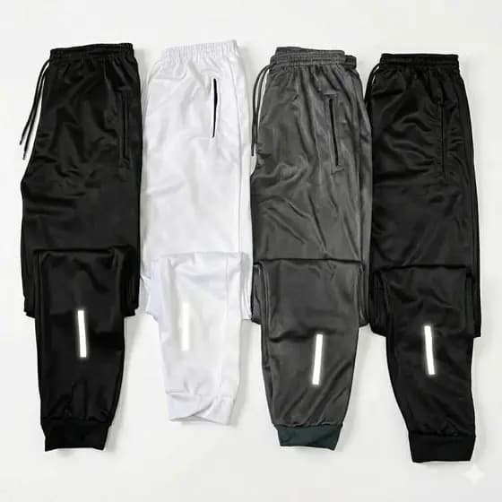 KIT 4 Calça Jogger Masculina Helanca Cinza Bolsos Cordão Punho Esportiva Casual