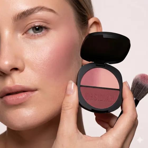 Blush Duo Gemini Obsidian Ruby Rose 4,7g - Textura Cremosa e Compacta - Acabamento Natural e Versátil OG05/02/03