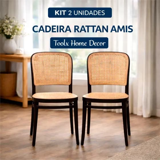 Cadeira Rattan Amis Toolx Home Decor Kit 2 Unidades Envio Imediato