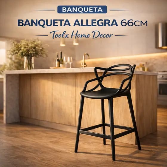 Banqueta Masterchair Design Allegra Moderna 66cm Polipropileno 1 Unidade