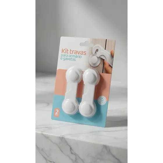 Kit Travas Para Gaveta Porta Armário Segurança Bebê - Opção de cores