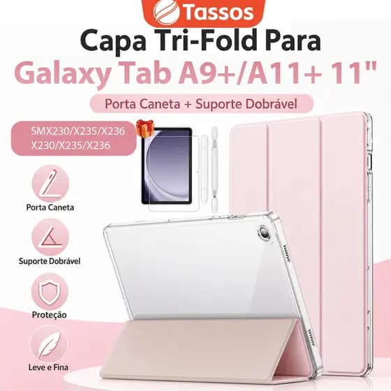Capa para Samsung Galaxy Tab A11+/A9+/A9+Plus 11Polegadas S10FE/S9/S6Lite Suporte para Caneta S Pen e Auto Wake/Sleep