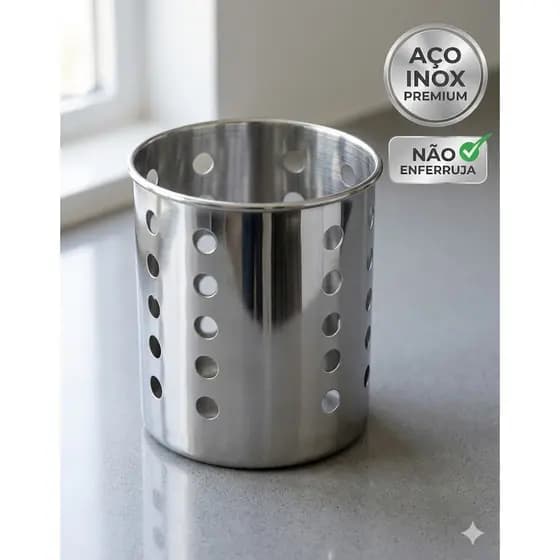 Escorredor de Talheres Garfo Faca e Colher Escorredor Aço Inox Premium Gurmet Organizador de Cozinha Pia Vazado