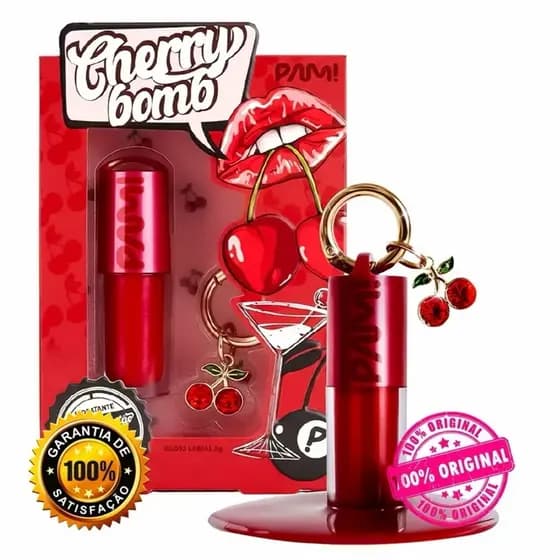 Pam By Pamella Gloss Labial Cherry Bomb 5g Entrega O Tom Na Medida Certa E Um Brilho Laqueado