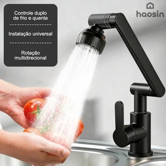 Torneira de Braço Robótico 1080 com Aerador Dois Modos para Cozinha Banheiro e Chuveiro