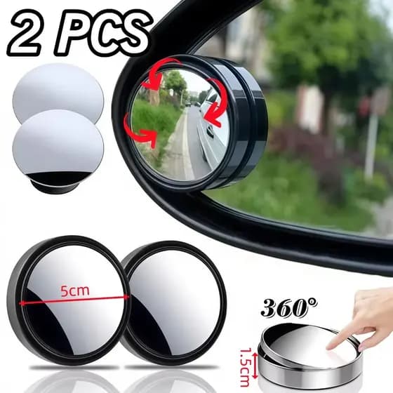 Espelhos Retrovisores Ponto Cego-Ajustáveis Espelho Retrovisor Auxiliar Carro-Rotação De 360°-Redonda