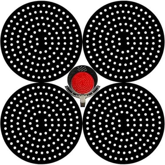 4 almofadas protetoras de fogão de indução de Silicone diâmetro redondo 20cm espessura 2mm preto, vermelho