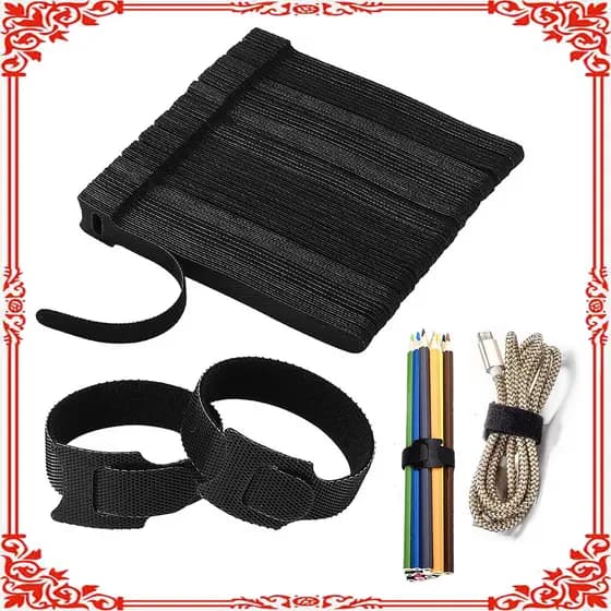 100 abraçadeiras de velcro em forma de t pretas, abraçadeiras fixas para cabos de dados, abraçadeiras de velcro, pequena