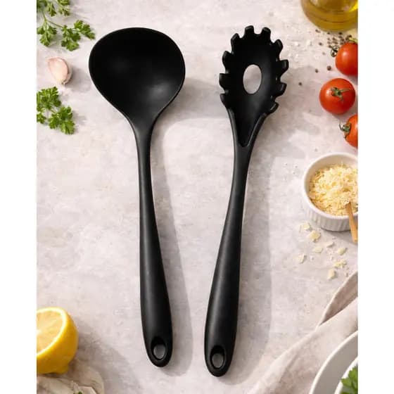 Kit Utensílios de Cozinha Silicone Premium – CONCHA + PEGADOR DE MASSA