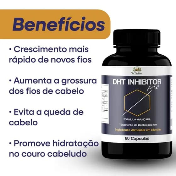 DHT Pro - 60 Cápsulas por Pote | Bem Estar Capilar Controle de queda | Envio em até 24H