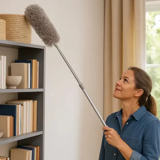 Escova Limpeza Espanador Telescopica Extensivel Multiuso Alcance Longo Removivel Pratica Premium
