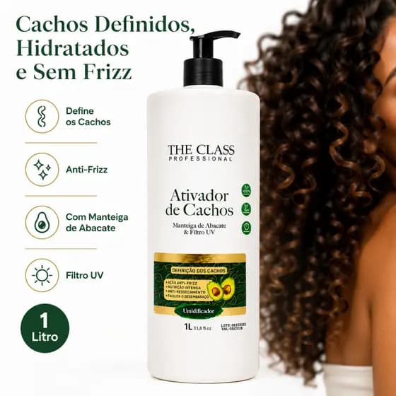 Creme Ativador De Cachos 1L Abacate Hidratação Definição Anti Frizz