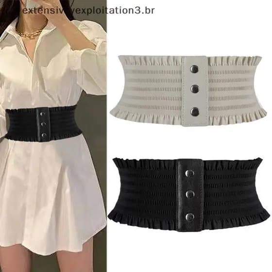 EEJY Novo Design Simples Feminino Elástico Cintura Larga Hemline Decoração Cummerbund Senhoras Casaco Cinto Para Mulher