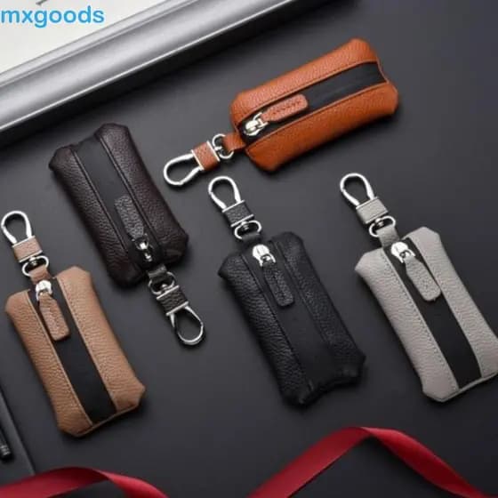 MXGOODS1 Bolsa Para Chave De Carro , Capa De Couro Multifuncional De Luxo , Mini De Armazenamento De Moedas Com Fecho De