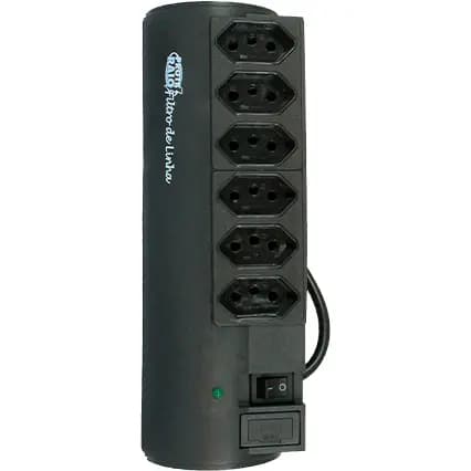 Filtro De Linha 6 Tomadas Bivolt - Pw Cor Preto 127V/220V