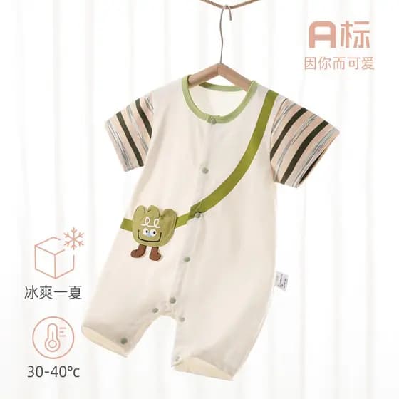 Macacão de bebê verão macacão de bebê fino roupas de bebê de manga curta macacão de bebê passeio macacão recém-nascido