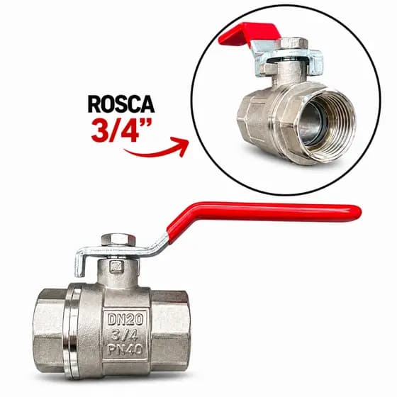 Registro Esfera 3/4 Alavanca Dn20 Pn40 Metal Obras
