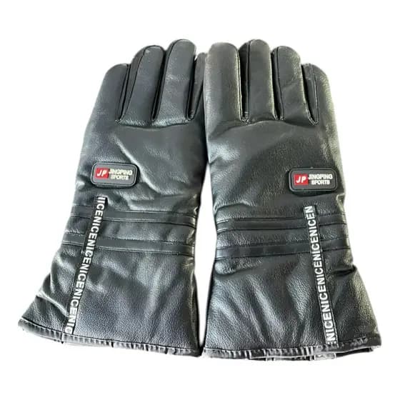 Luva Motoqueiro Preta Felpuda Confortável Inverno Frio Moda