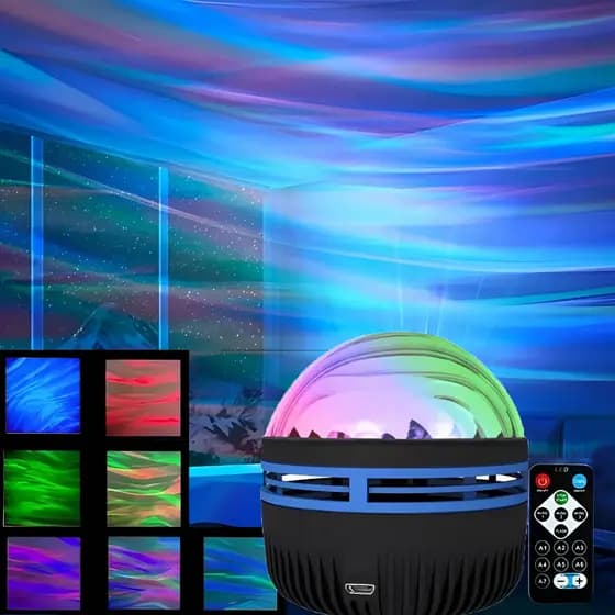 Projetor De Luz Led Aurora Boreal Com 7 Efeitos De Luz