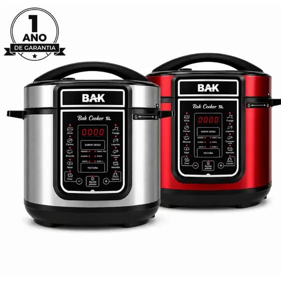 Panela De Pressão Elétrica 5 Litros 900W 127V OU 220V Aço Inox 19 Funcionalidades