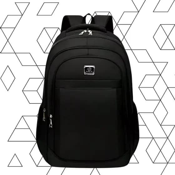 Mochila Preta Básica Multifuncional Ideal para Trabalho, Faculdade e Escola