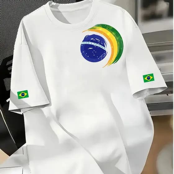 Camiseta t-shirt blusa feminina descolada estilosa 100%algodão esporte cultura brasilidades brasil