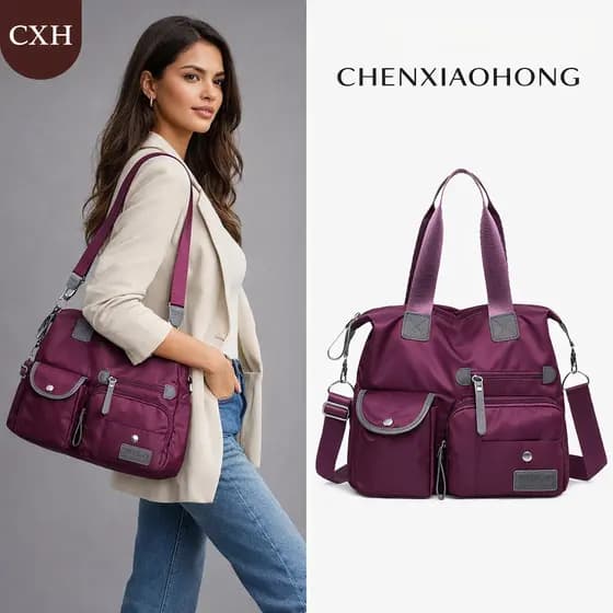 CHENXIAOHONG Bolsa Feminina em Náilon Impermeável Grande Capacidade: Mensageiro Casual - Estilo Moderno para Uso Diário
