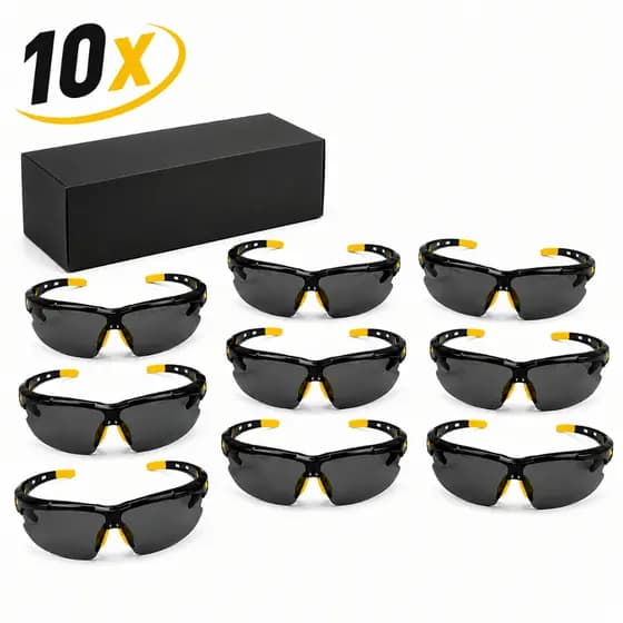Kit 10 Óculos Segurança Fumê EPI Anti Risco Proteção UV Trabalho Obra Oficina Esporte Lazer CA