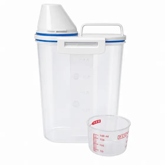 Galão Dosador Multiuso Hermético 2L Com Copo Medidor 180mL Para Água Alimentos
