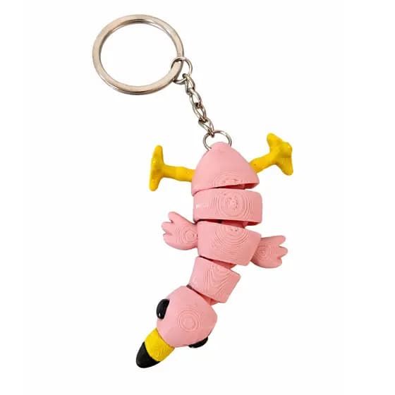 Chaveiro Flamingo Articulado Decorativo Miniatura Colecionável Presente Criativo Acessório Chaves